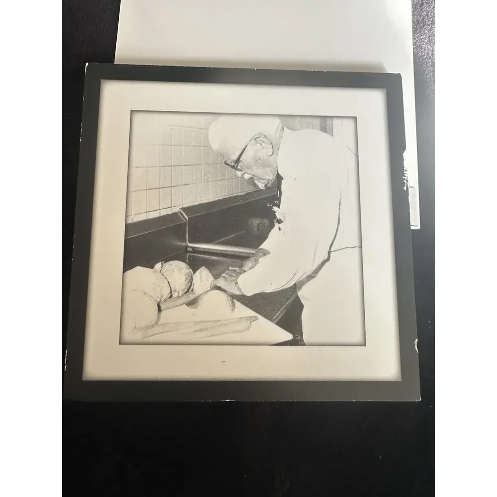 3 framed black & white photographs of Colonel Harland Sanders KFC.